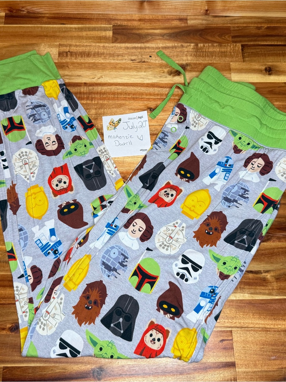Little Sleepies Gray Star Wars Character Jogger Pants with Green Waistband
